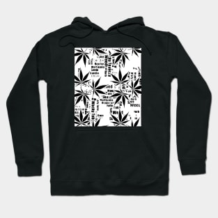 Black and white weed graphic Hoodie